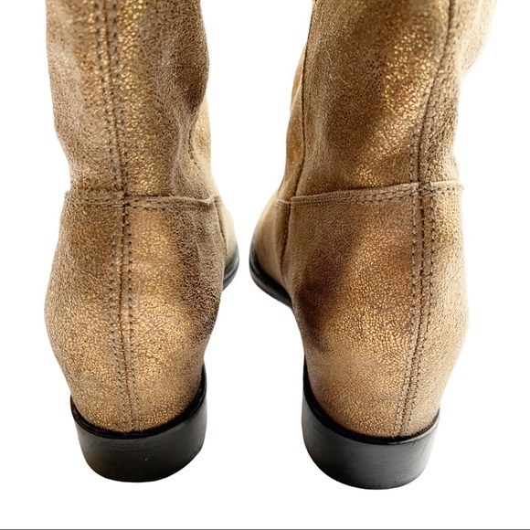 Schutz Metallic Gold Short Booties Size 6 - Picture 5 of 7